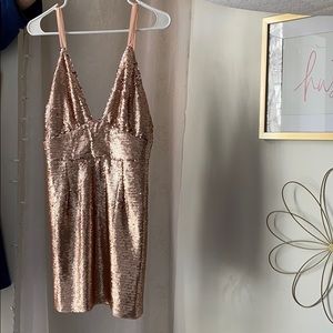 Brand new sequin cocktail dress! Rose gold!